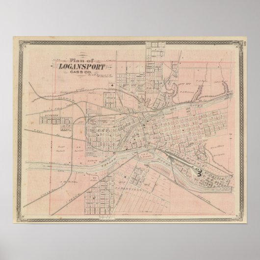 Plan of Logansport, Cass Co Poster (Vorne)