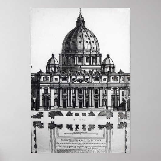 Plan of St. Peter's, Rome, engraved by Poster (Vorne)