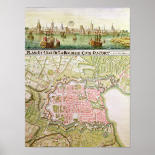 Plan of the town of La Rochelle, 1736 Poster