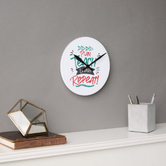 Plan Teach Laugh Wiederholung Niedlich Teachers Ge Runde Wanduhr
