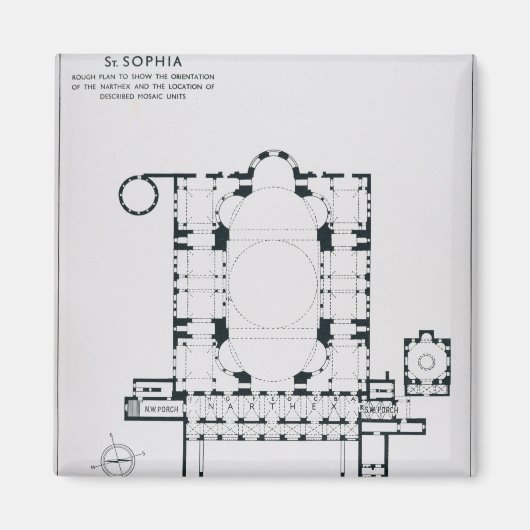 Plan, um die Ausrichtung des Narthex zu zeigen Magnet (Vorne)