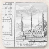 Plan und Ansicht der blauen Moschee (1609-16), Getränkeuntersetzer (Vorderseite)