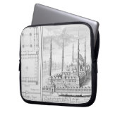 Plan und Ansicht der blauen Moschee (1609-16), Laptopschutzhülle (Vorderseite Links)