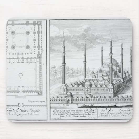 Plan und Ansicht der blauen Moschee (1609-16), Mousepad (Vorne)