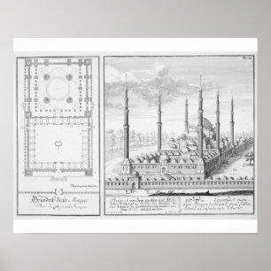 Plan und Ansicht der blauen Moschee (1609-16), Poster