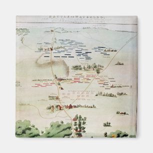 Plan und Ansicht des Kampfes von Waterloo Magnet