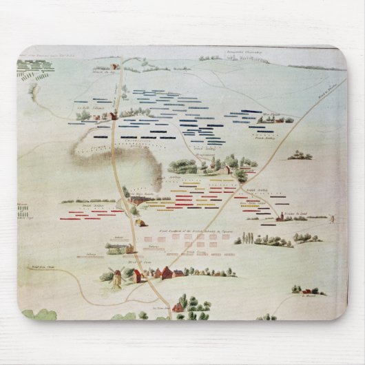 Plan und Ansicht des Kampfes von Waterloo Mousepad (Vorne)