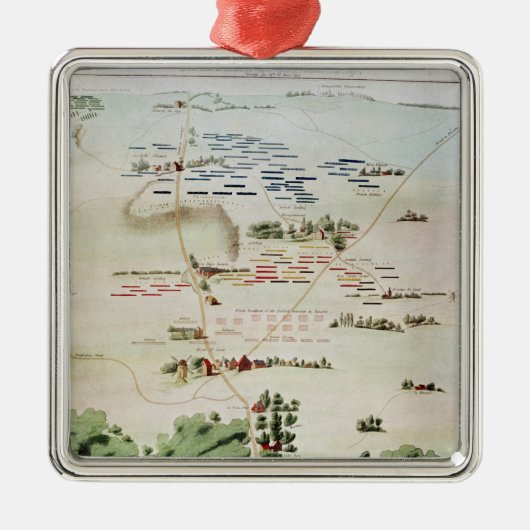 Plan und Ansicht des Kampfes von Waterloo Ornament Aus Metall (Vorne)