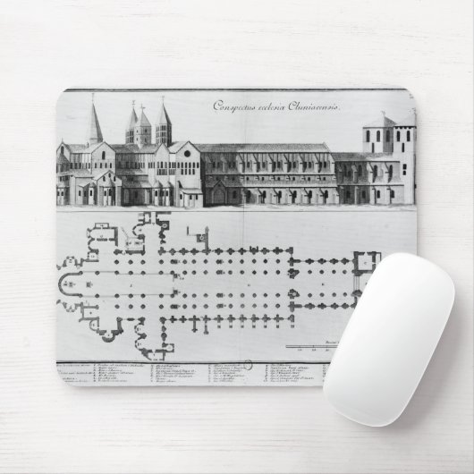 Plan und Aufzug von Cluny Abtei Mousepad (Mit Mouse)