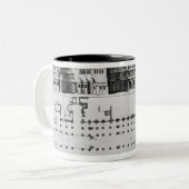 Plan und Aufzug von Cluny Abtei Zweifarbige Tasse (Vorderseite Links)