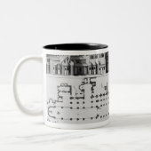 Plan und Aufzug von Cluny Abtei Zweifarbige Tasse (Links)