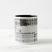 Plan und Aufzug von Cluny Abtei Zweifarbige Tasse (Mittel)