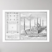 Plan und Aussicht auf die Blaue Moschee (1609-16), Poster (Vorne)