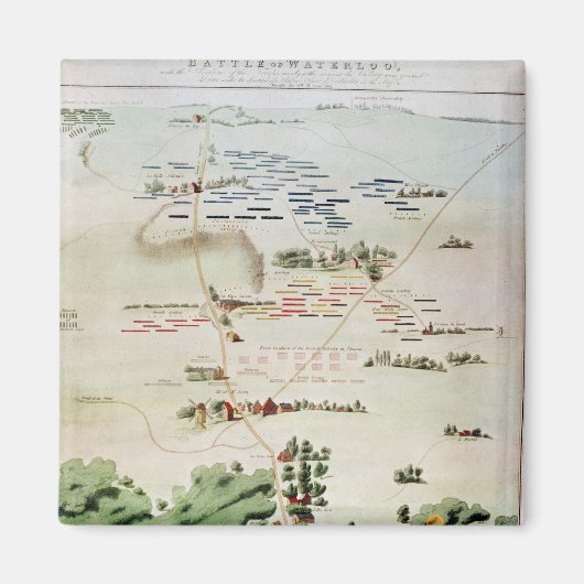 Plan und Aussicht auf die Schlacht von Waterloo Magnet (Vorne)