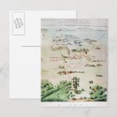 Plan und Aussicht auf die Schlacht von Waterloo Postkarte (Vorne/Hinten)
