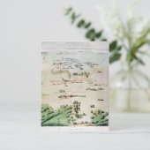 Plan und Aussicht auf die Schlacht von Waterloo Postkarte (Stehend Vorderseite)