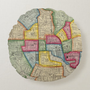 Plan von Baltimore Rundes Kissen