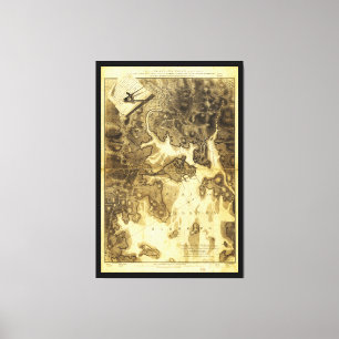 Plan von Boston-Karte durch Henry Pelham Leinwanddruck