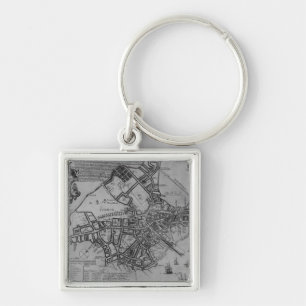 Plan von Boston, Neu-England, 1739 Schlüsselanhänger
