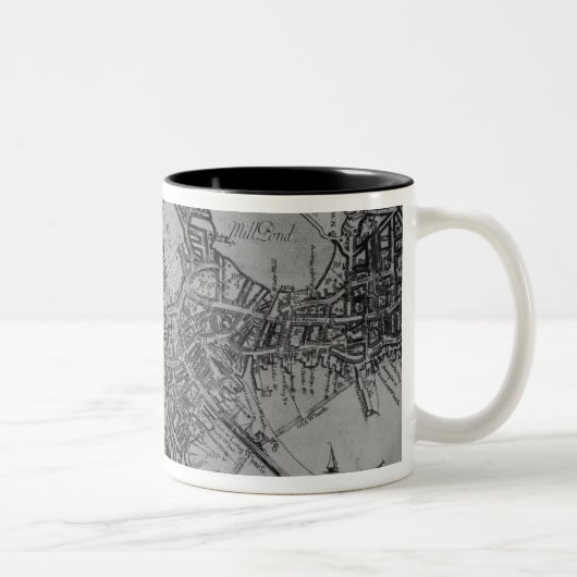 Plan von Boston, Neu-England, 1739 Zweifarbige Tasse (Rechts)