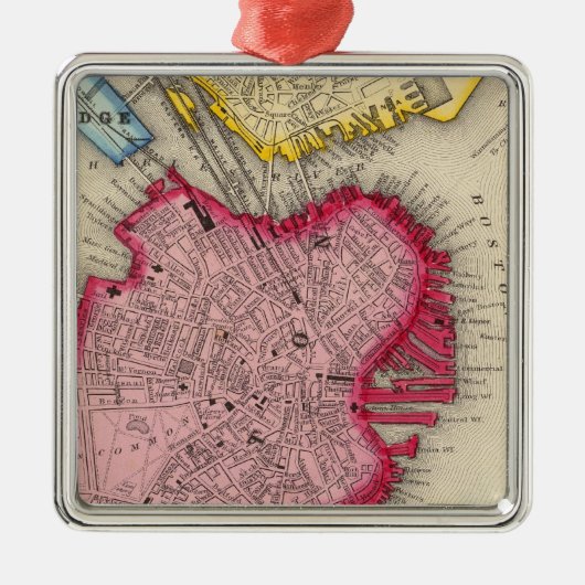 Plan von Boston Ornament Aus Metall (Vorne)