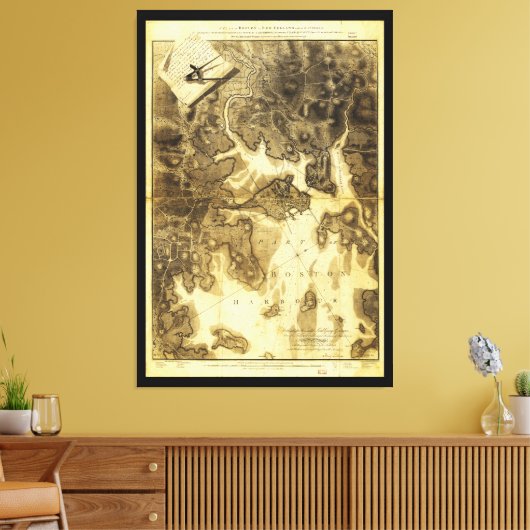 Plan von Boston, von Henry Pelham (1775-1776) Leinwanddruck (Insitu (Wohnzimmer))