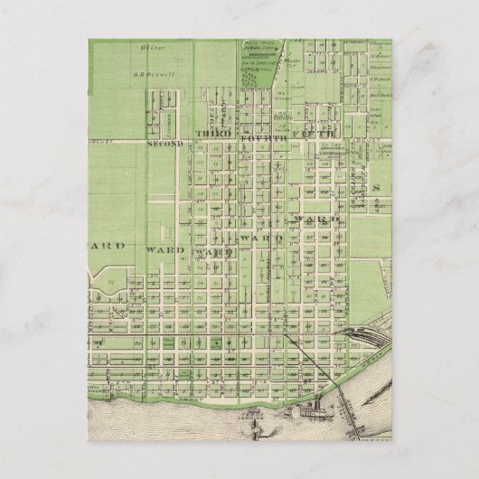 Plan von Davenport, Scott Landkreis, Staat von Iow Postkarte (Vorderseite)