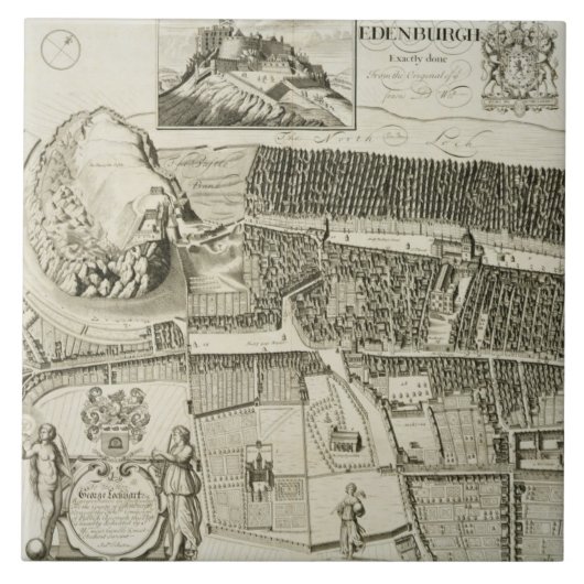 Plan von Edinburgh, Kneipe. durch John-Smith Fliese (Vorderseite)