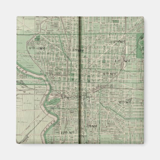 Plan von Indianapolis Magnet (Vorne)