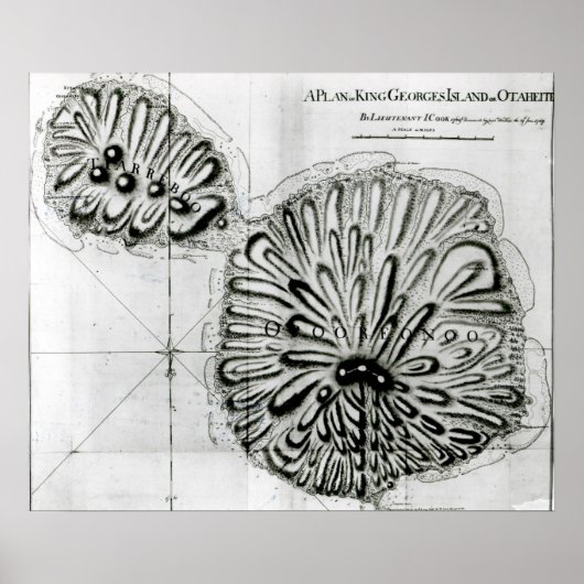 Plan von König Georges Island oder Otheite, 1769 Poster (Vorne)