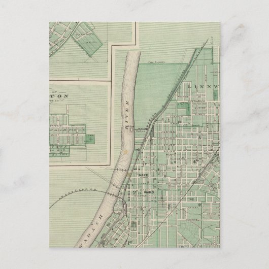 Plan von La Fayette mit Schlachtfeld Stadt Postkarte (Vorderseite)
