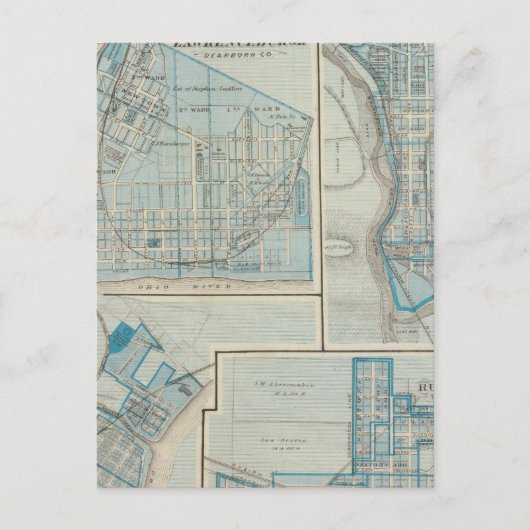Plan von Lawrenceburgh Postkarte (Vorderseite)