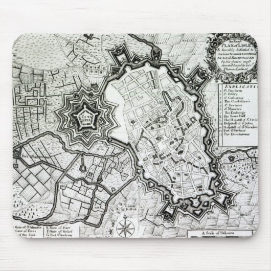 Plan von Lisle, 1736 Mousepad (Vorne)