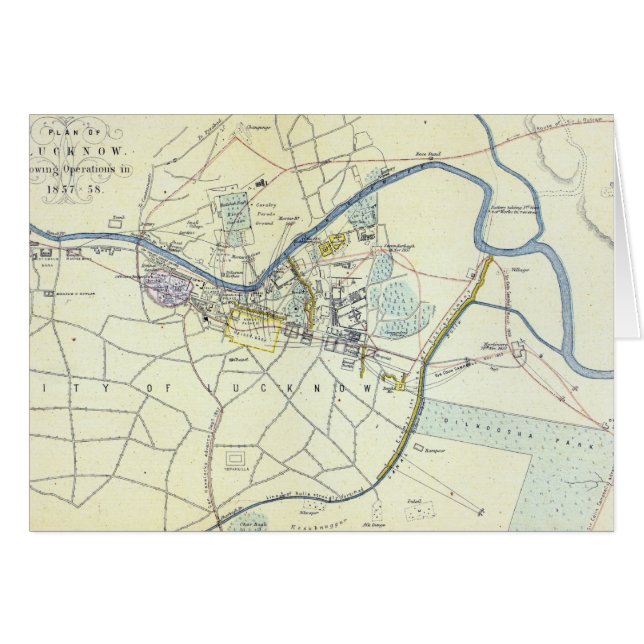 Plan von Lucknow Operationen zeigend (Vorderseite (Horizontal))