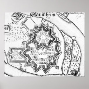 Plan von Mannheim, Deutschland 1690 Poster