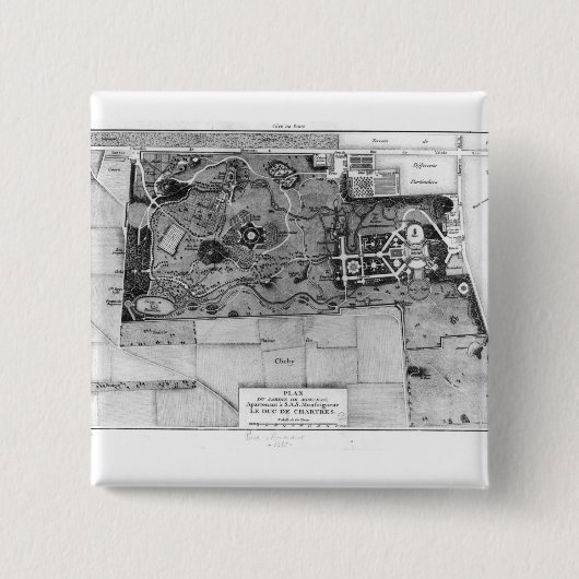 Plan von Parc Monceau in Paris Button (Vorderseite)