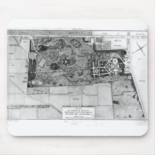 Plan von Parc Monceau in Paris Mousepad (Vorne)