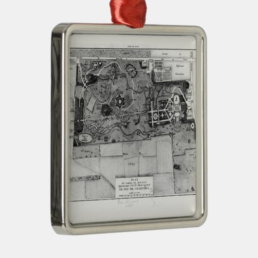 Plan von Parc Monceau in Paris Silbernes Ornament (Rechts)