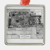 Plan von Parc Monceau in Paris Silbernes Ornament (Vorne)