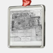 Plan von Parc Monceau in Paris Silbernes Ornament (Links)