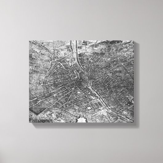 Plan von Paris, auch bekannt als "Plan de Turgot" Leinwanddruck (Vorderseite)