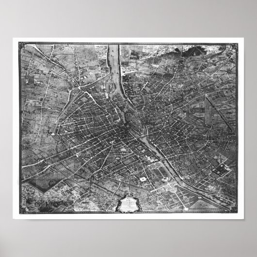 Plan von Paris, auch bekannt als "Plan de Turgot" Poster (Vorne)