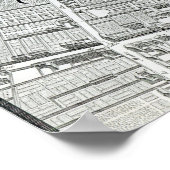 Plan von Paris, auch bekannt als "Plan de Turgot" Poster (Ecke)