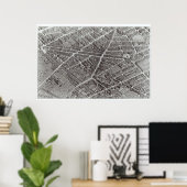 Plan von Paris, auch bekannt als "Plan de Turgot" Poster (Heimbüro)