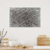 Plan von Paris, auch bekannt als "Plan de Turgot" Poster (Küche)