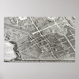 Plan von Paris, auch bekannt als "Plan de Turgot" Poster