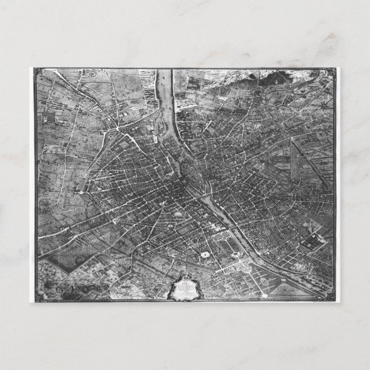 Plan von Paris, auch bekannt als "Plan de Turgot" Postkarte (Vorderseite)