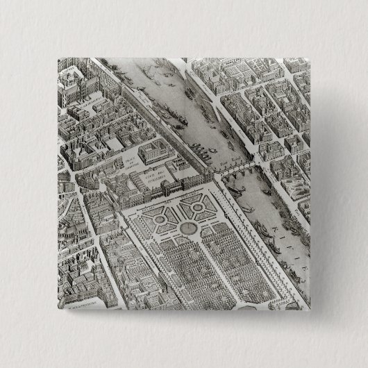 Plan von Paris, bekannt als 'Plan de Turgot' Button (Vorderseite)