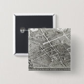 Plan von Paris, bekannt als 'Plan de Turgot' Button (Vorne & Hinten)