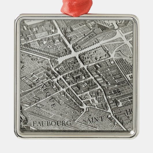 Plan von Paris, bekannt als 'Plan de Turgot' Ornament Aus Metall (Vorne)